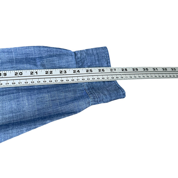 Peter Millar Summer Chambray Shirt Men’s XL Blue Long Sleeve Button-Down Collar - Picture 8 of 10